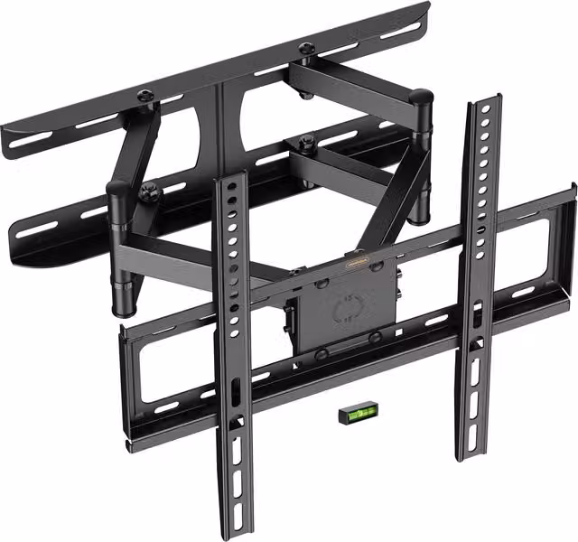 VonHaus Black Steel Wall Mounted Tilt and Swivel TV Mount for Curved or Flat Screens up to 45 inch