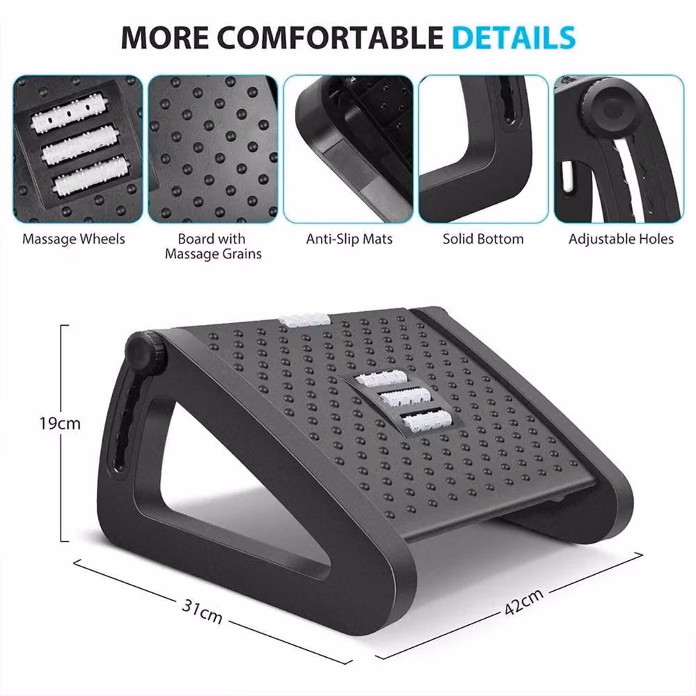 Nordara Adjustable Ergonomic Under Desk Foot Rest in Black – 2