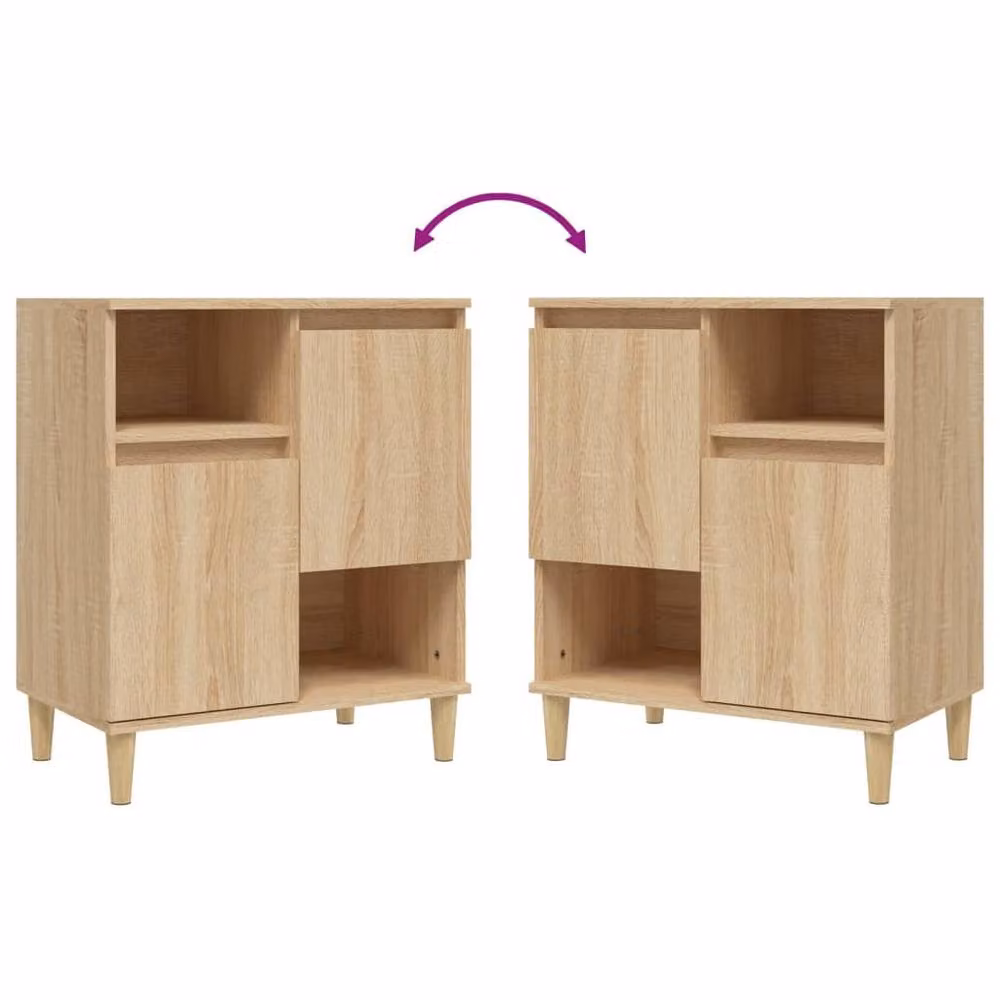 Berkfield Home Sonoma Oak Sideboard in Tan, W: 60 cm, D: 35 cm, H: 70 cm – 3