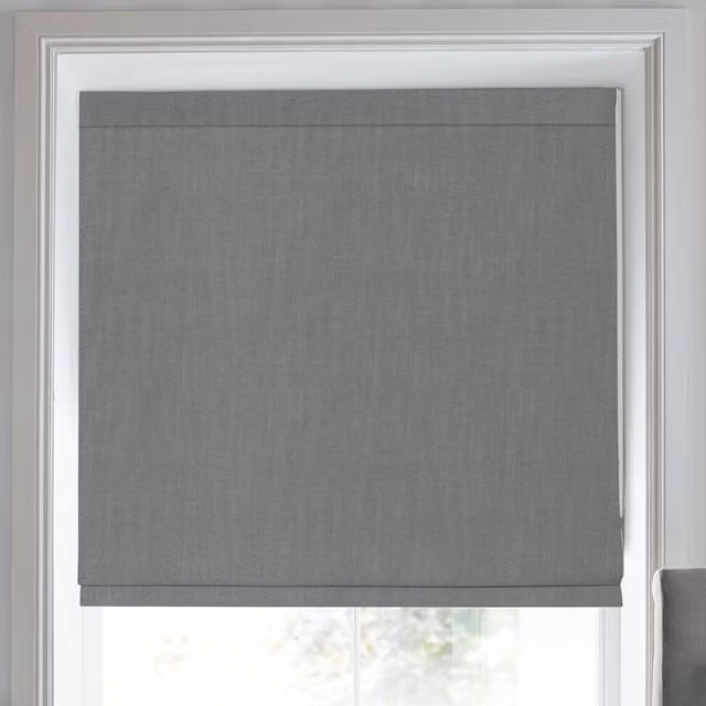 Laura Ashley Swanson Made To Measure Blackout Roman Blind in Steel Grey