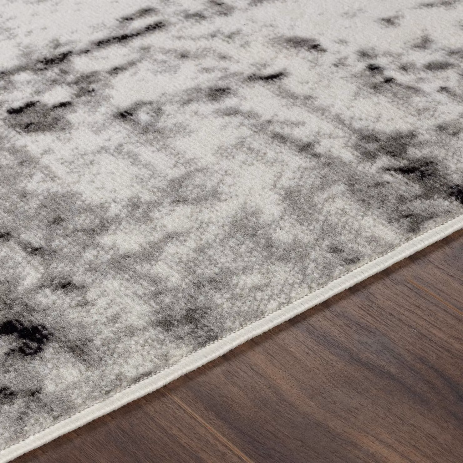 Livabliss Pisa Modern Abstract Marble Rug in Black, White and Grey, W/D: 130 x 190 cm – 2
