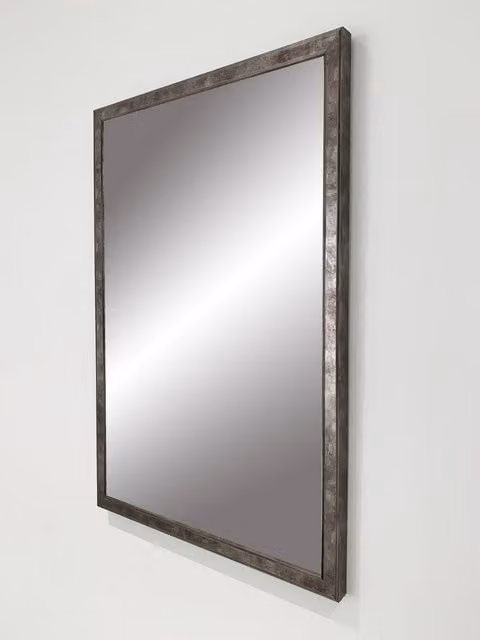Benjamin Tate Design LTD Chicago Lux Rectangular Wall Mirror in Silver, Black and Grey, 81 x 81 cm