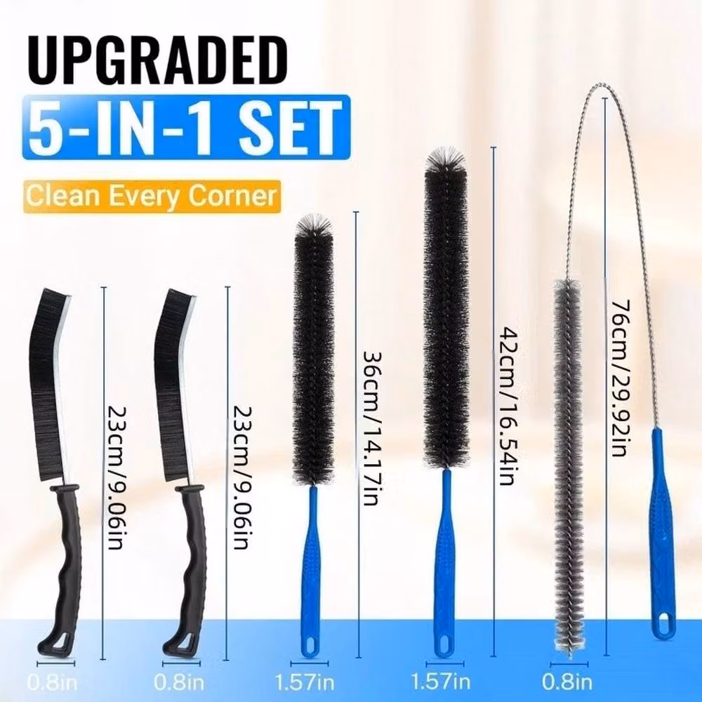NESTLUNE 5-Piece Black Flexible Dryer Vent Cleaner Brush Set with Steel Core – 2
