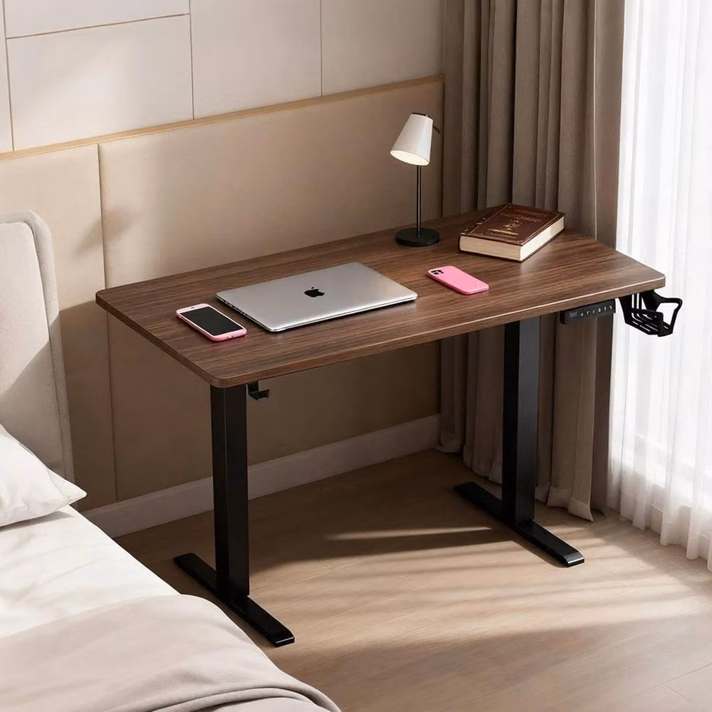 Havendro Height Adjustable Computer Desk in Brown, W: 120 cm, D: 60 cm, H: 60-120 cm – 3