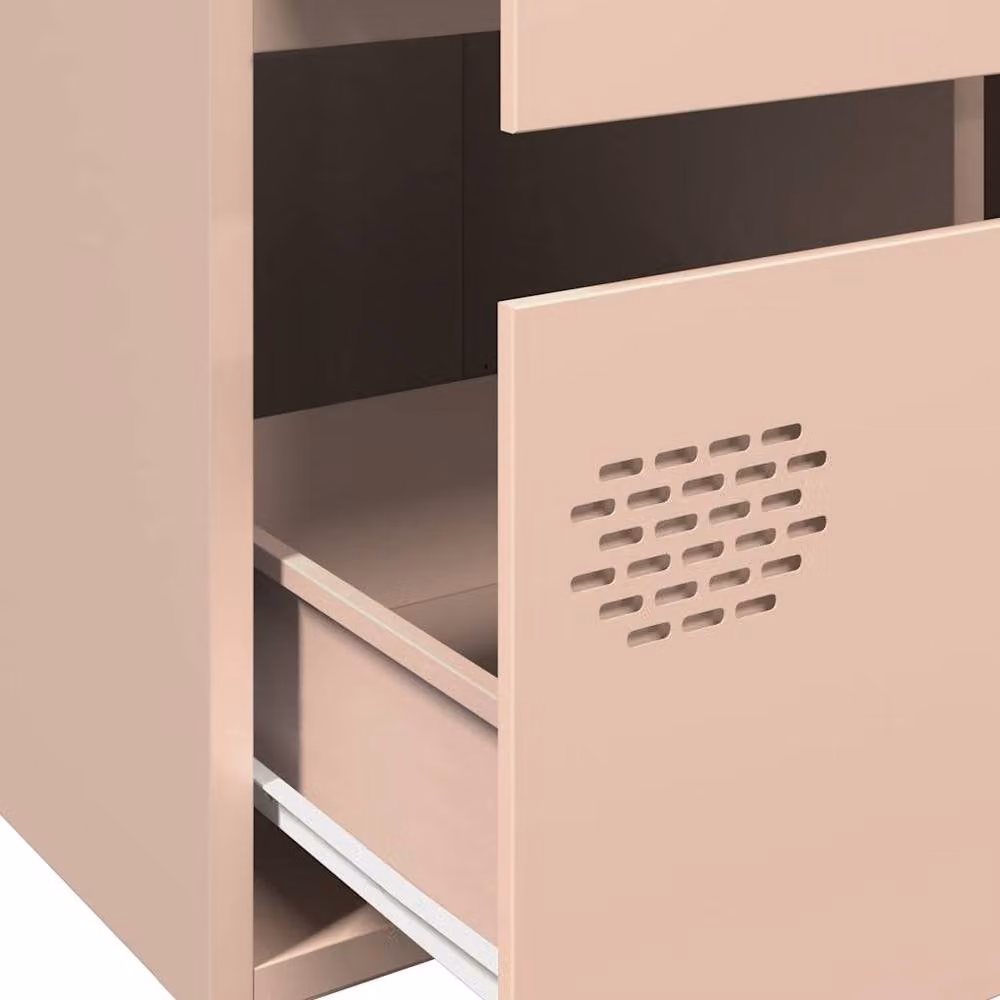 Berkfield Home Pink Steel Highboard, W: 68 cm, D: 39 cm, H: 101.5 cm – 3