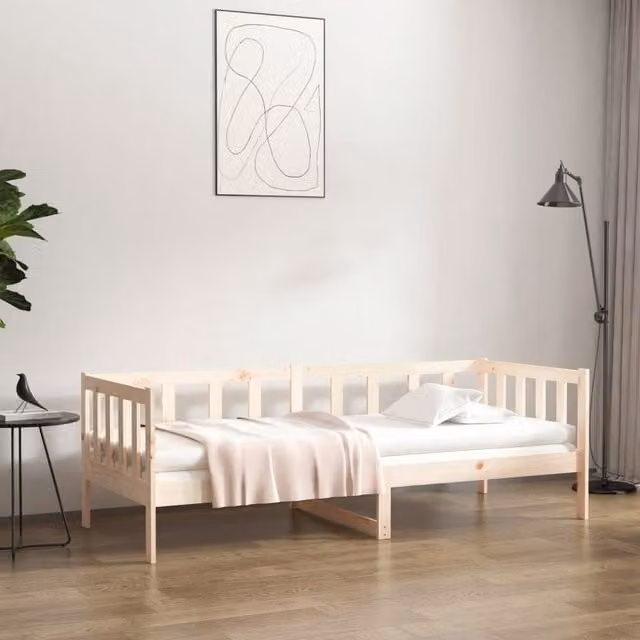 Berkfield Home Rustic Solid Wood Pine Day Bed, Brown, W/D/H: 80 x 200 cm – 1