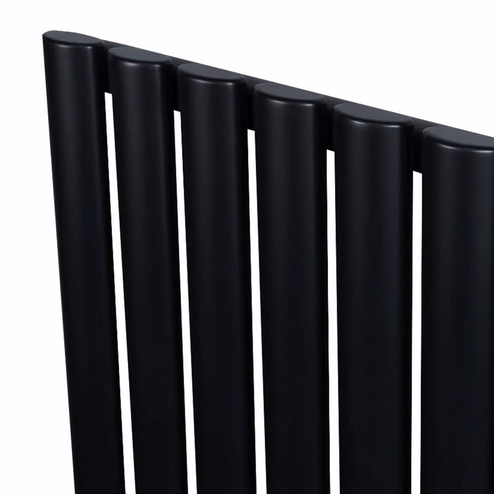 Monstershop Oval Single Column Steel Radiator, Black, H 160 cm x W 48 cm – 7