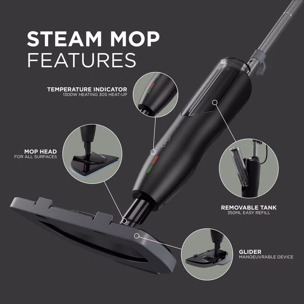 DMD Collective Fast Heat-Up Steam Mop Cleaner in Black – 4