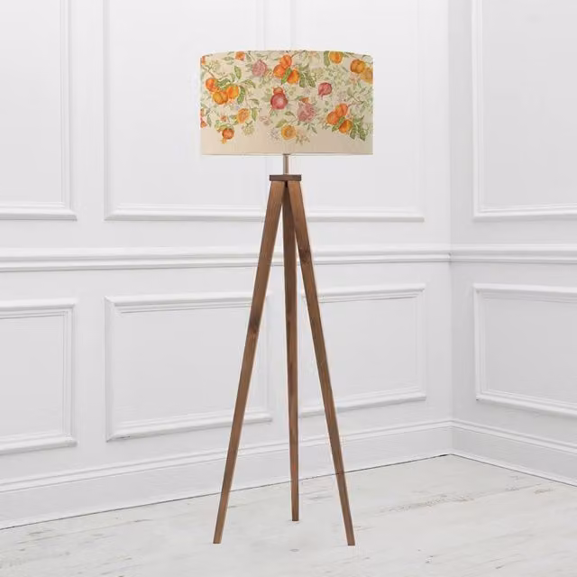 Voyage Maison Aratus Floor Lamp with Shrubbery Fruits Eva Lampshade in Beige and Wood