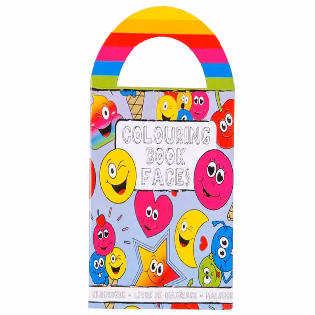 LG-Imports Pack of 12 Emotion Face Colouring Mini Books with Stickers, Multicolour and White