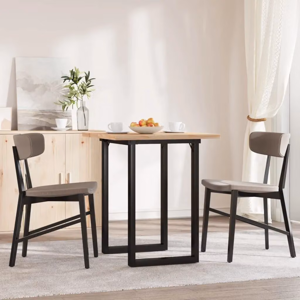 Berkfield Home O-Frame Square Dining Table in Brown Solid Pine and Steel, W/D/H: 70 x 70 x 75.5 cm – 3