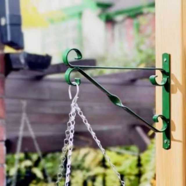 Shop4allsorts Green Steel 16 Inch Ornamental Garden Basket Support Bracket