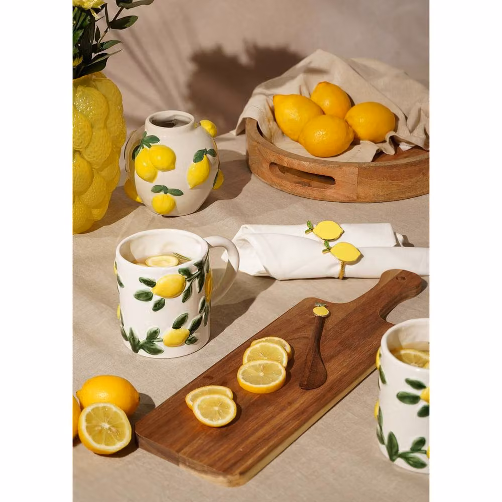 Hestia Set of 2 White Ceramic Floral Mugs – 4