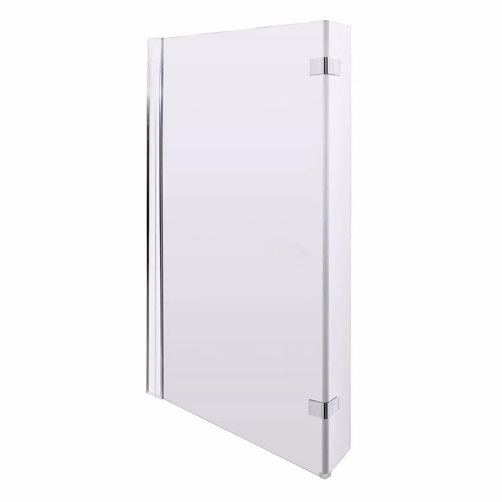 Nes Home Reversible L-Shape Tempered Glass Bath Screen in Clear with Chrome Frame, Width: 83 cm – 3