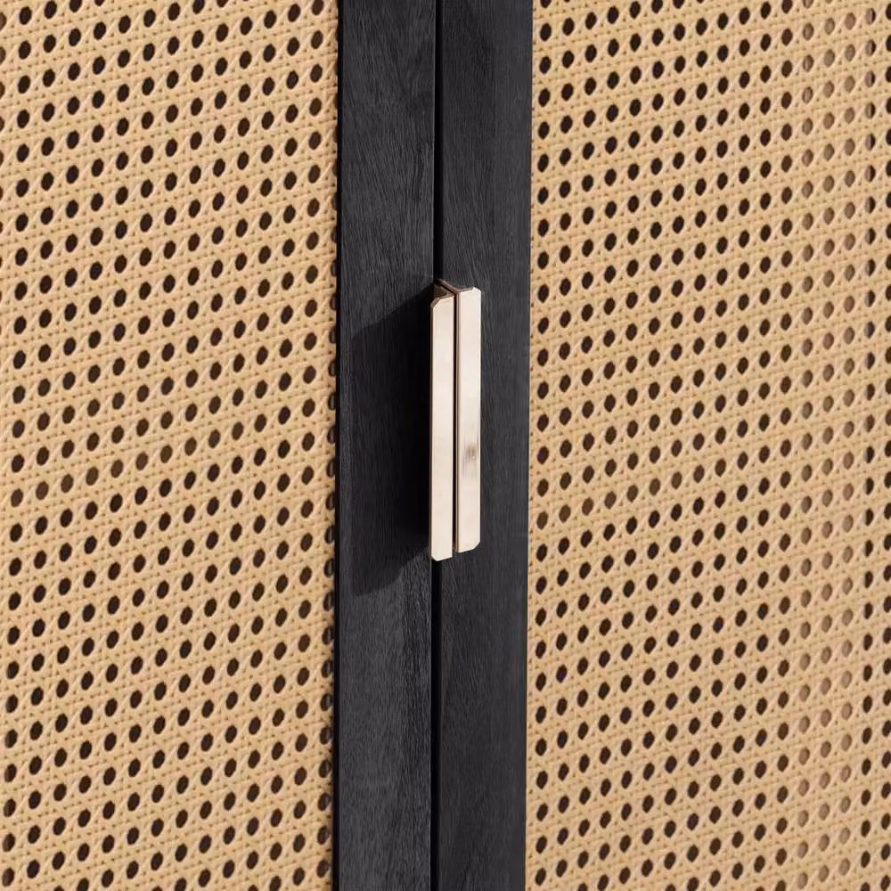 Birlea Noah 3 Door Rattan and Wood Sideboard in Black – 2