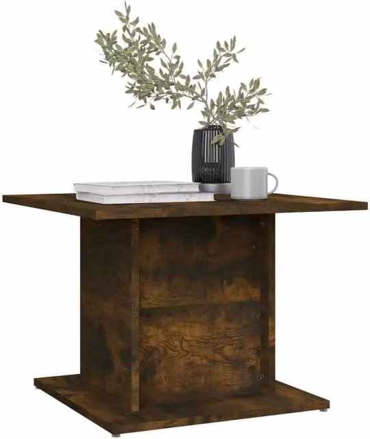 Berkfield Home Decorative Coffee Table in Smoked Oak Brown, W/D/H: 55.5 x 55.5 x 40 cm