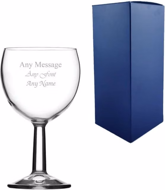 Uniqueful Personalised Banquet Goblet Wine Glass, 197ml, Clear