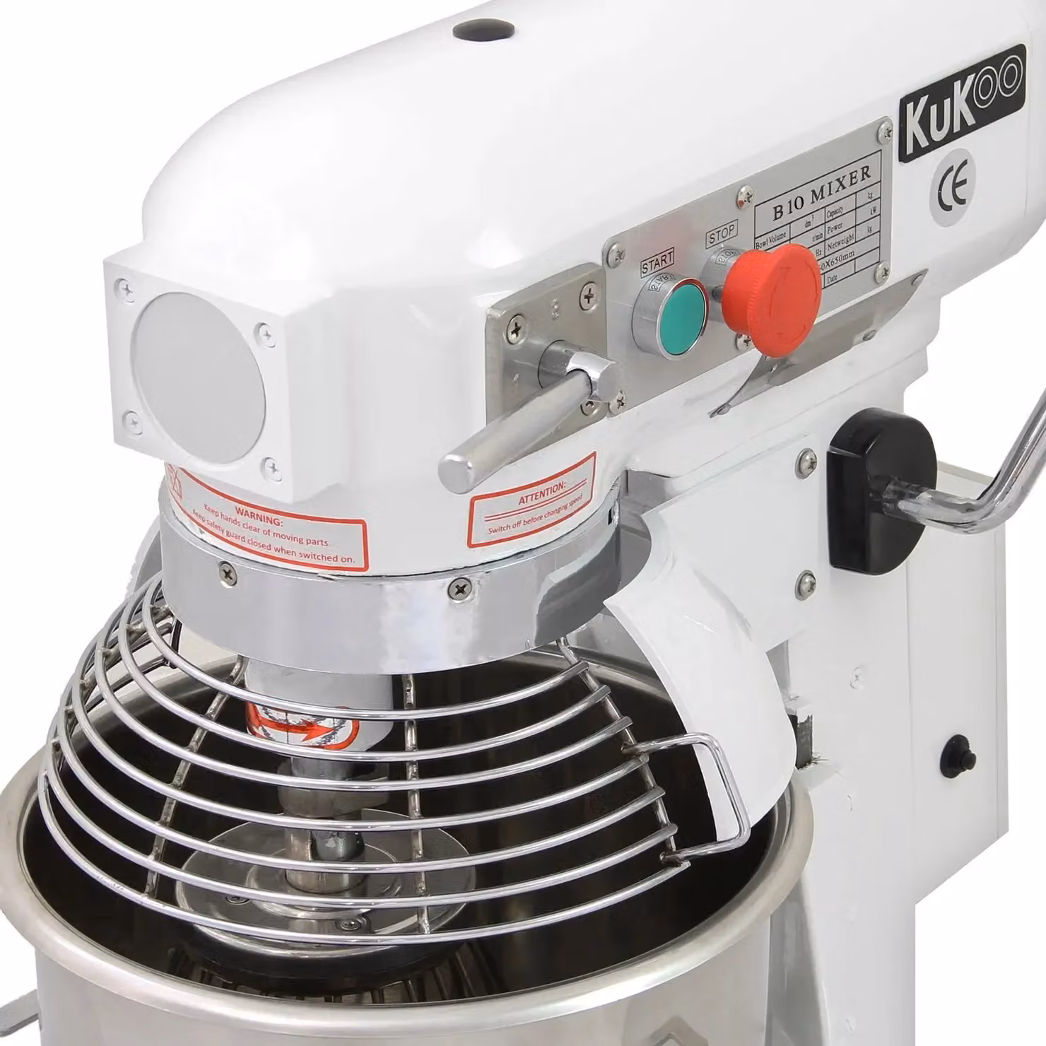 Monstershop Commercial Planetary and Spiral Food Mixer, 10L, White – 2