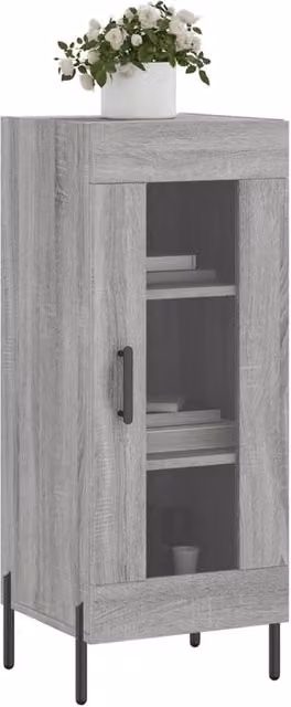 Berkfield Home Grey Sonoma Sideboard, W/D/H: 34.5 x 34 x 90 cm