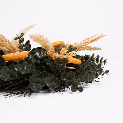 OHS Artificial Dried Orange Wreath in Orange and Green, Diameter: 40 cm – 5