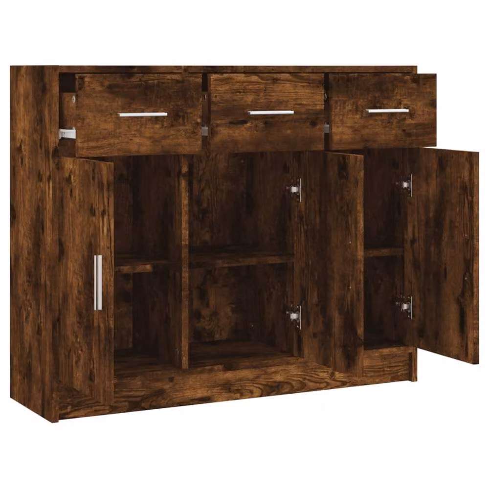 Berkfield Home Smoked Oak Sideboard in Brown, W/D/H: 91 x 28 x 75 cm – 4