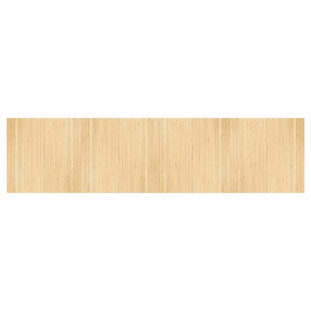 Berkfield Home Rectangular Bamboo Rug in Beige, W: 100 cm, L: 400 cm – 1