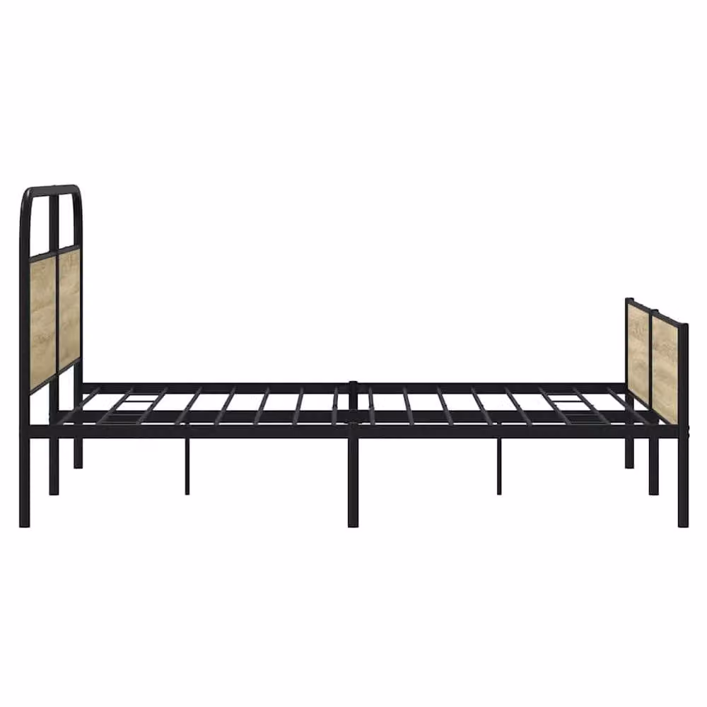 Berkfield Home Metal Bed Frame in Sonoma Oak Brown, W: 150 cm, D: 200 cm, King Size – 3