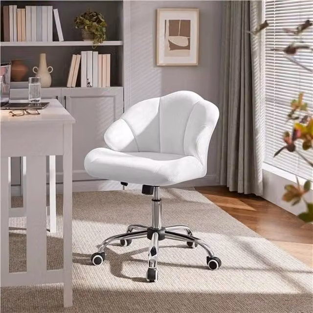 EONLION White Modern Velvet Swivel Home Office Task Chair – 1