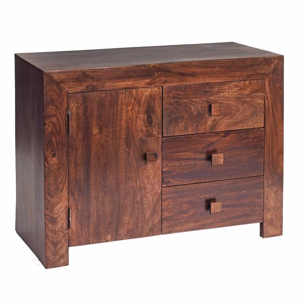 Wyld Haus Phuket Mango Wood Sideboard in Brown with 1 Door and 3 Drawers, W/D/H: 120 x 45 x 75 cm – 3