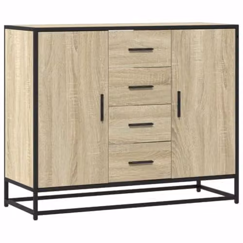 vidaXL Sideboard in Brown Sonoma Oak, W/D/H: 92 x 35 x 76 cm