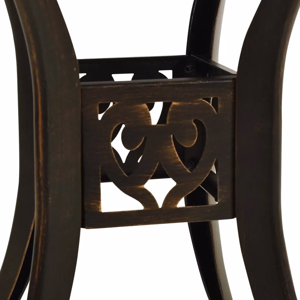 Berkfield Home Garden Table in Brown Cast Aluminium, W/D/H: 78 x 78 x 72 cm – 3