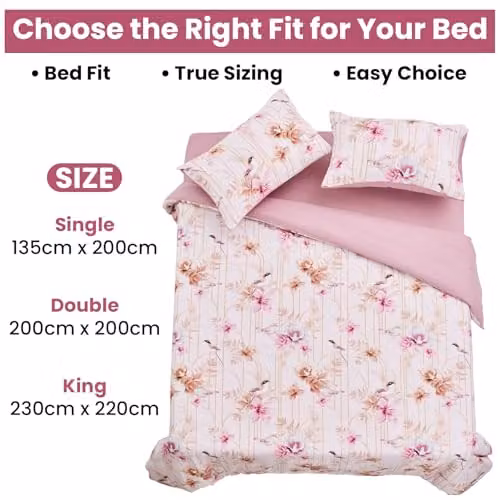 GAVENO CAVAILIA Kamala Pink Floral Duvet Cover Set with Pillowcases – 3