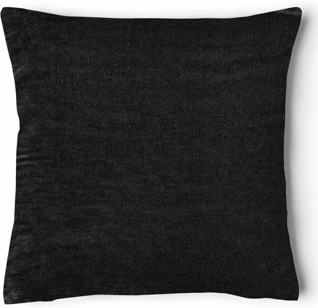 Intimates Grace Black Velvet Square Cushion with Removable Cover, W/D/H: 43 x 43 x 43 cm
