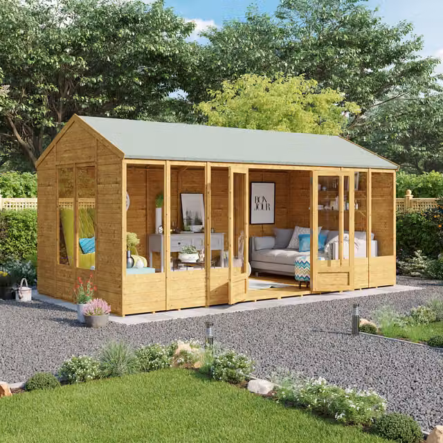 BillyOh Petra Tongue and Groove Reverse Apex Summerhouse in Brown