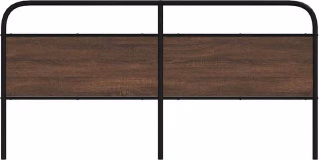 Berkfield Home Industrial Headboard in Brown Oak with Steel and MDF, W: 187 cm x H: 100 cm