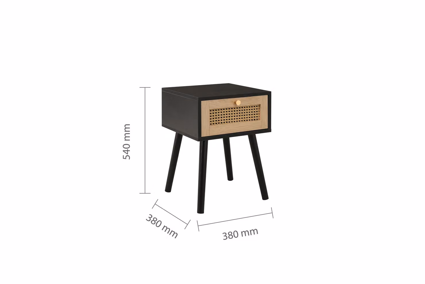 Birlea Croxley Black and Gold Rattan 1 Drawer Bedside Table – 5