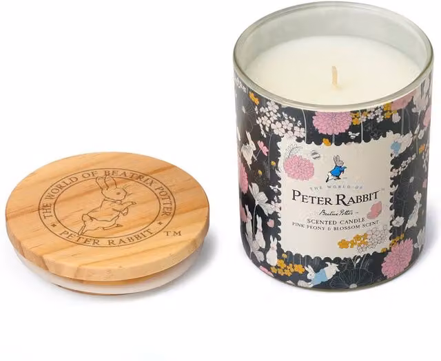 Peter Rabbit Pink Peony Blossom Scented Candle with Wood Lid, 213g – 1