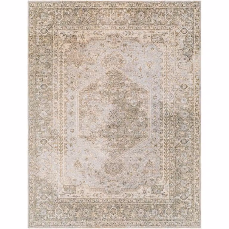 Livabliss Oriental Boho Living Room Rug in Brown, Beige and Grey, W/D/H: 66 x 120 cm