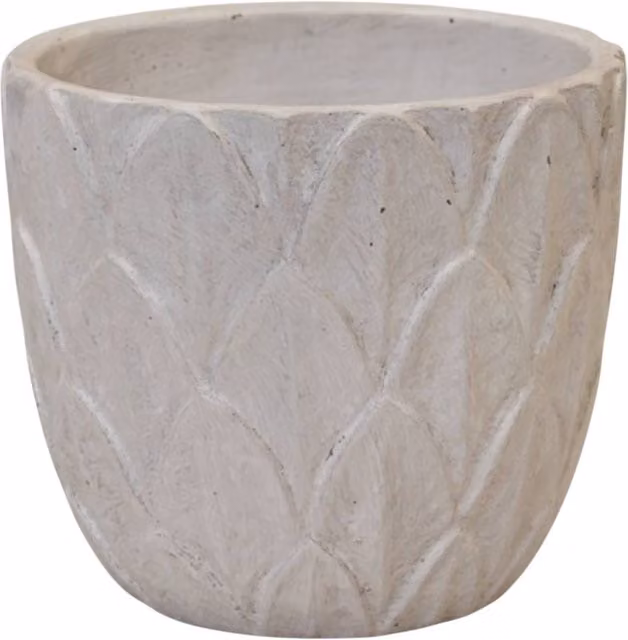 Four Candle White Ceramic Round Planter W/D/H: 17 x 15.5 x 15.5 cm