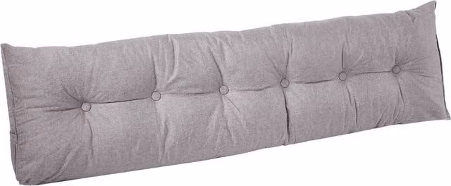 Livingandhome Grey Linen and Polyester Wedge Headboard Pillow, Width: 180 cm