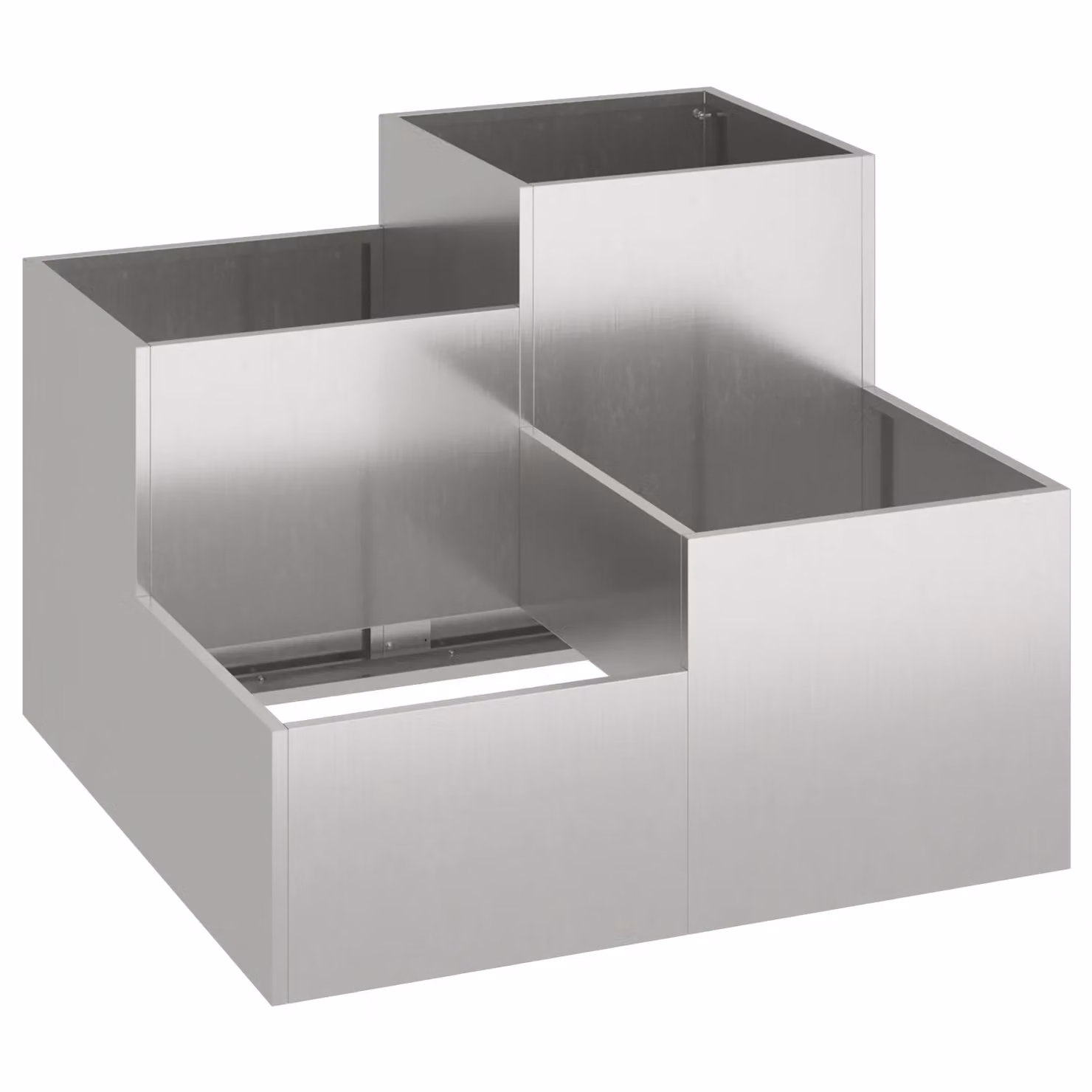 Berkfield Home Garden Stainless Steel Planter Tub in Silver, W/D/H: 100 x 100 x 60 cm – 2
