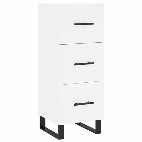 vidaXL Modern White Sideboard in Engineered Wood W/D/H: 34.5 x 34.5 x 90 cm