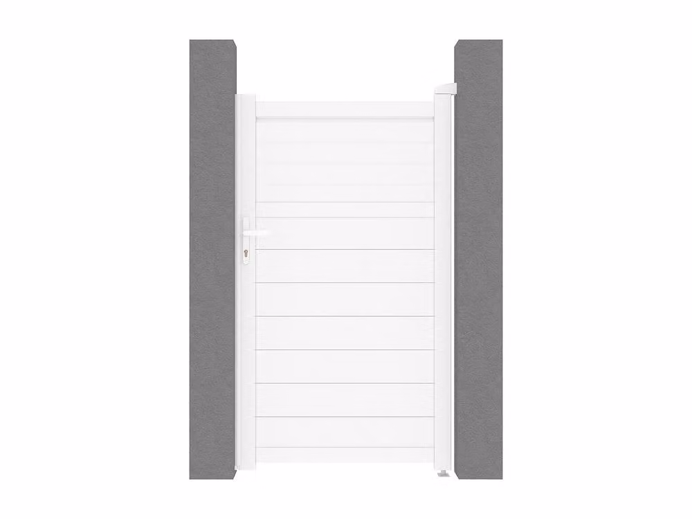 VIAZO White Louvred Aluminium Pedestrian Swing Gate, W: 103 cm, H: 180 cm – 2