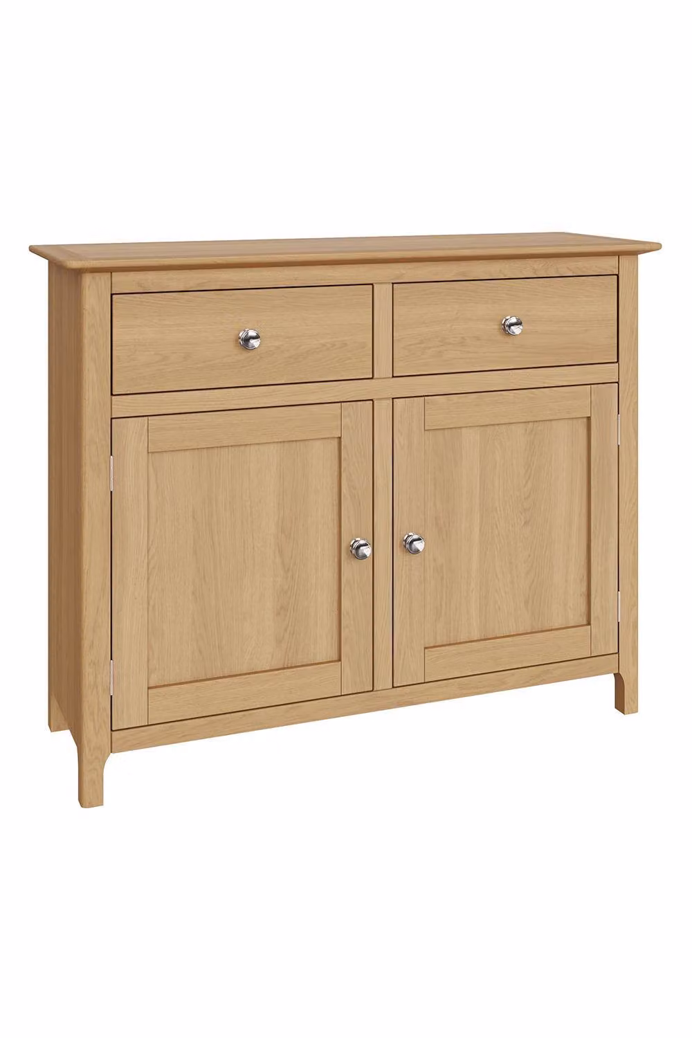 FWStyle Large 2 Door 2 Drawer Natural Oak Sideboard in Brown – 2