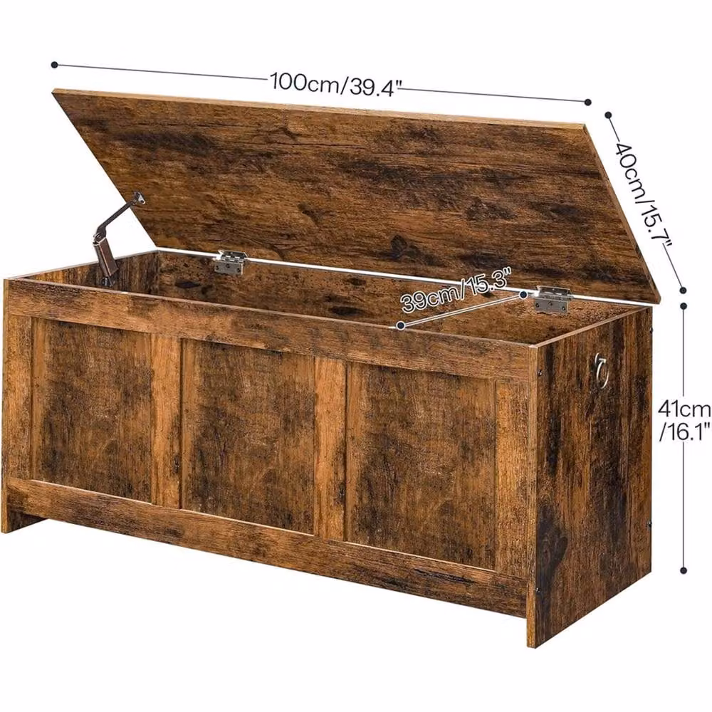 FORGEVIO Brown Rustic Storage Chest Trunk W/D/H: 100 x 40 x 41 cm – 2