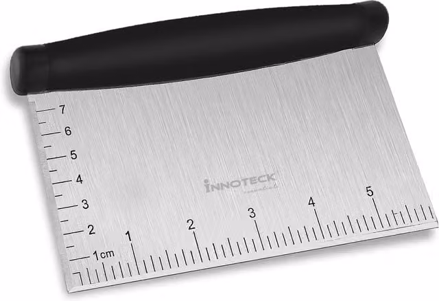 Innoteck Stainless Steel Rectangular Dough Scraper in Silver