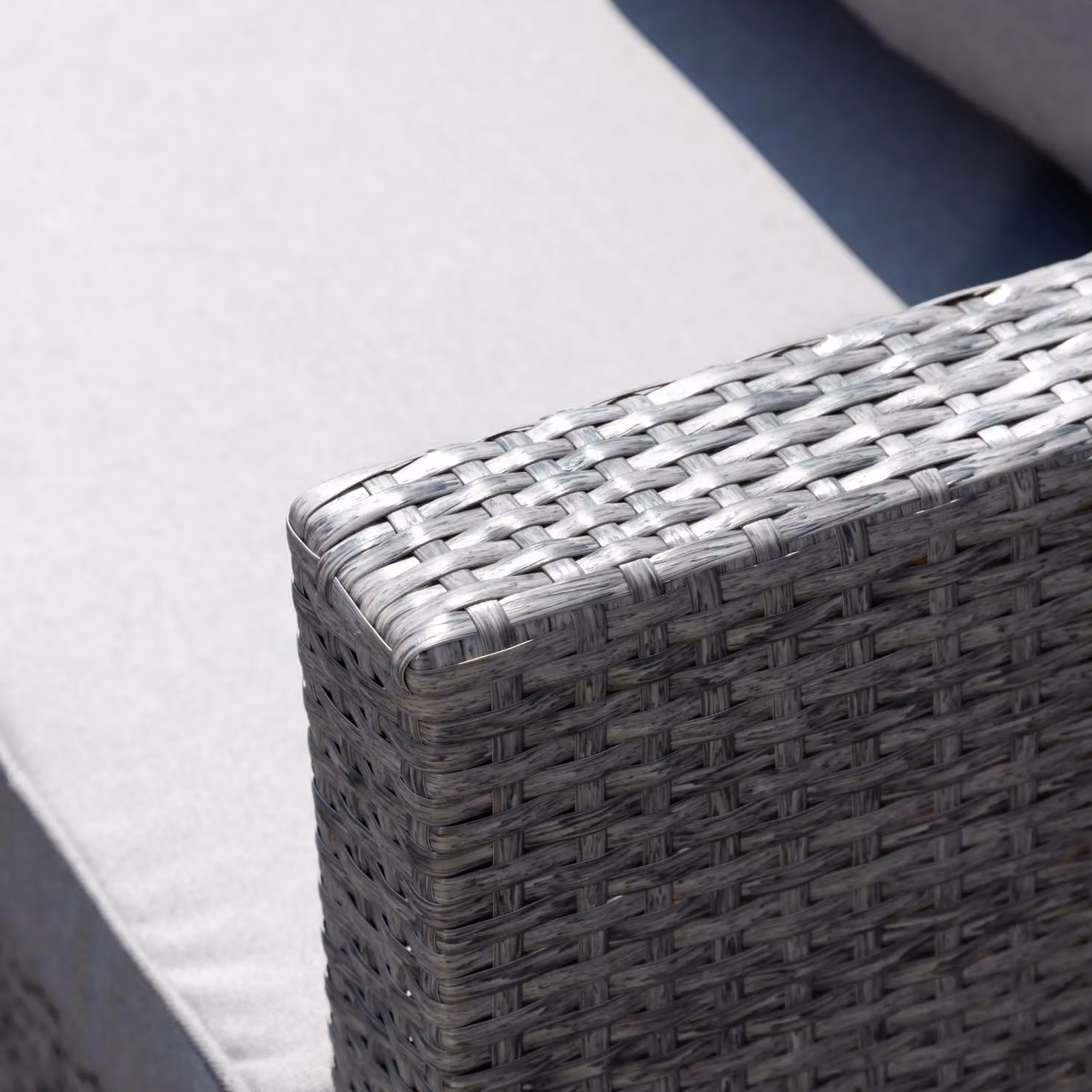 Artemis Home Della Grey Polyrattan L-Shape Corner Garden Sofa with Matching Ottoman and Cushions W/D/H: 215 x 140 x 73 cm – 3