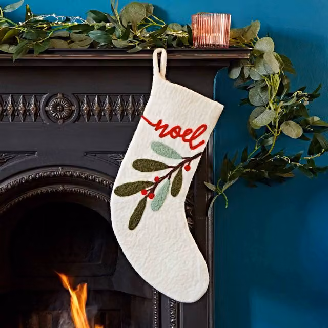 Paper High White Felt Christmas Stocking