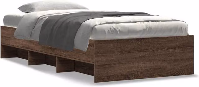 Berkfield Home Bed Frame in Brown Oak, W/D/H: 90 x 200 cm – 1