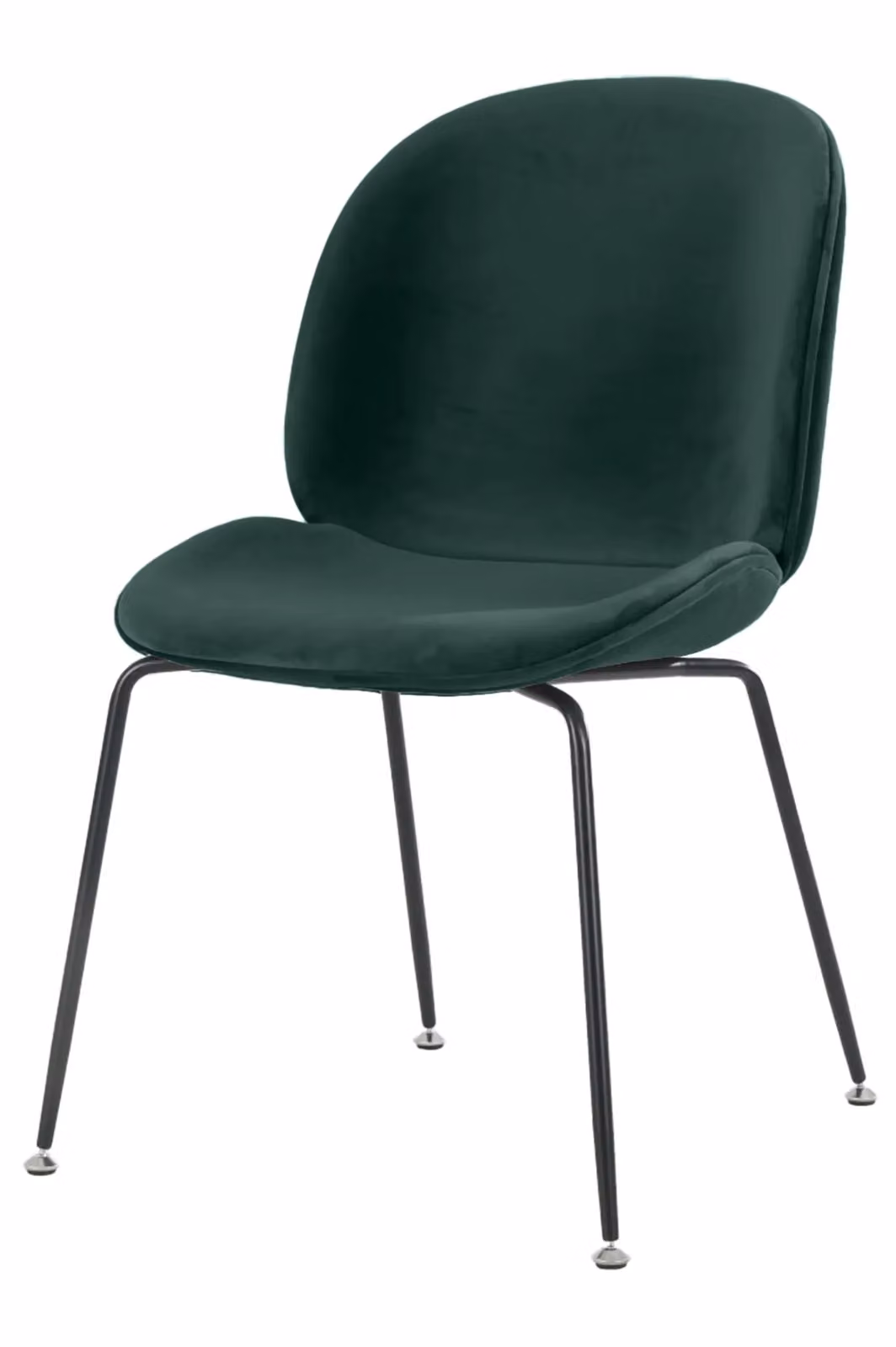 Fusion Living Luxurious Velvet Dining Chair with Black Metal Legs in Green – 2